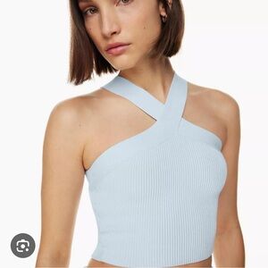 Aritzia sculpt knit criss cross tank